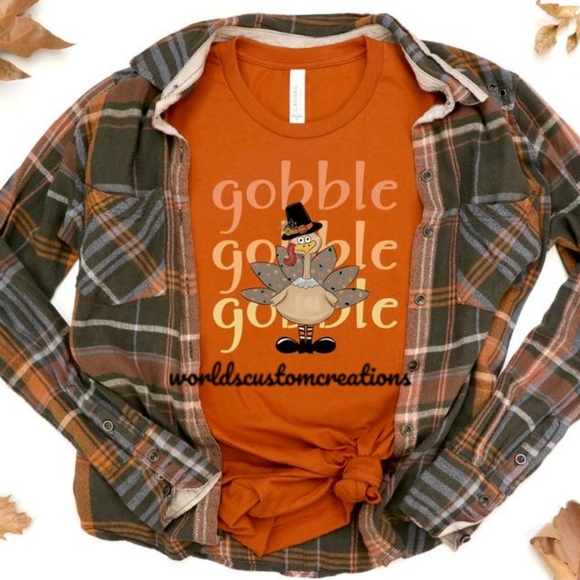 Tops - Gobble Gobble Turkey Thanksgiving tee